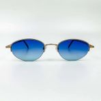 Old Space Vintage Vintage Güneş Gözlüğü – 90’lar Retro Gözlük – Gold Metal Çerçeve, Mavi Cam