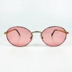 Old Space Vintage Vintage Güneş Gözlüğü – 90’lar Retro – Pembe Desenli Gold Metal Çerçeve, Pembe Polarize Cam