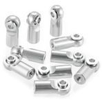 OLDDO 10 Pcs M2 Pivot Link Rod End Balls Joint Head For RC Car Crawler Boat Airplane Helicopter Models Upgrade Parts(Silver)