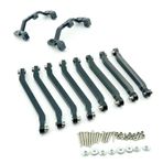 OLDDO 8pcs Chassis Pull Rods Link Suspension Tie Rod For MN D90 D91 D96 D99 D99S MN90 1/12 RC Car Upgrade Parts(Black with seat)