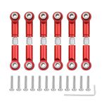 OLDDO Fit For Wltoys A959 A959-B A949 A969 A979 K929 Front Rear Tie Rod Linkage Servo Link Rod Set 1/18 RC Car Upgrades Parts Accessorie(Red)
