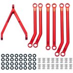 OLDDO Link Rod Linkage Kit Shortened Axial SCX24 C10 Fit For Wrangler For Bronco 1/24 RC Crawler Car Truck Model Parts(Red)