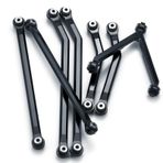 OLDDO Steering Link Linkage Kit Heightened Axial SCX24 Fit For Deadbolt AXI90081 AXI00004 1/24 RC Crawler Car Upgrade Parts(Black)