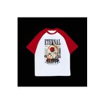 Oldeys Y2k Beyaz Unisex Kırmızı Reglan Enternal Beuty T-Shirt