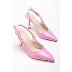 oless Kadın Pembe Tokalı Sivri Şık Topuklu Stiletto Ayakkabı