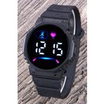 Oleydi Kadın Saati Siyah Kordon Pembe İç Tasarım Led Watch Genç Kol Saati (Akıllı Saat Değildir!)