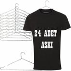 Olgun Home 24 Adet Metal Elbise Askısı Kıyafet Askısı - Siyah