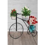 Olgun Home Bisiklet Ferforje Çiçeklik Saksılık Siyah Çiçeklik 60x81 Cm Paslanmaz Ferforje