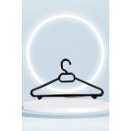 Olgun Home Plastik Elbise Askısı 12 Adet Elbise Askılığı Askılık Etek Askısı - Siyah