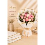 OLİ Art Çiçek Ambalaj Kağıdı Beyaz Altın Kenarlı 4 Adet Yapay Çiçek Kuru Çiçek Canlı Çiçek Buket Kağıdı