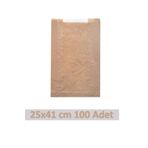 OLİ Art Kraft Pencereli Kese Kağıdı 25x41cm 100 Adet Yandan Körüklü Ambalaj Kağıdı Hediye Paketi Kraft Paket