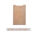 OLİ Art Kraft Pencereli Kese Kağıdı 25x41cm 50Adet Yandan Körüklü Ambalaj Kağıdı Hediye Paketi Kraft Paket