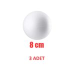 OLİ Art Strafor Top 8 Cm 3 Adet Köpük Boyanabilir Top Kapı Süsü Gezegen Sistemi Köpük Top 8cm 3 Adet