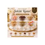 OLİAHOME 6’lı Ayaklı Cam Lokumluk Seti | Kristal Görünümlü Dondurmalık, Tatlı, Lokum ve Çerez Sunum Kasesi | Şeffaf Cam Sunum Bardakları