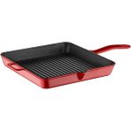 Olika Iron Demir Döküm Kare Izgara Tava Kırmızı 30 x 30 cm