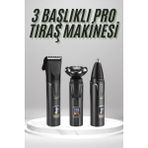 Olinea Dijital Göstergeli 3 Başlıklı Tıraş Makinesi Islak Kuru Lazer Öncesi Günlük - Seçenek