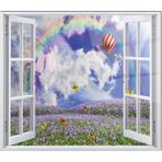 Olinpa Cam Ocak Arkası Koruyucu | Pencere ve Balon - 60 x 52 cm