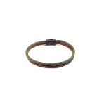 Olive Brown Pure Braid – Zeytin Yeşili Örgü & Kahverengi Bant Erkek Deri Bileklik-1408