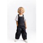 Oliven The Kid Unisex Yandan Cepli Uzun Paça Kot Salopet Siyah