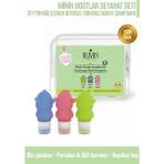 Olivos Baby Minik Dostlar Seyahat Seti | %100 Doğal Zeytinyağlı, Nazik ve Göz Yakmayan Bebek Saç ve Vücut Şampuanı (3×89 Ml) - Mavi - Yeşil - 0 - 9 Yaş