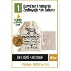 Olivos Doğal İnek Sütü Ve Zeytinyağı Katı Sabun İnek Sütlü Zeytinyağlı El Sabunu Yoğun Nemlendirici Kese Hediye 150 gr