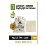 OLIVOS Doğal Keçi Sütü Ve Zeytinyağlı Katı Sabun, Keçi Sütlü El Sabunu, Kese Hediyeli 150 Gr (Keseli) (Keçi Sütlü)