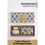 Olivos Osmanlı Serisi Premium Hediye Seti Desen 2 | 2'li Zeytinyağlı Sabun + Granül Sabun | Şık Özel Kutulu