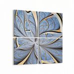 Olla 10128K4 Abstract Görsel Kare 4'lü Kanvas Tablo, Ölçü 125X125