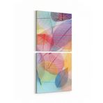 Olla 10355K2D Abstract Görsel Kare 2'li Dikey Kanvas Tablo, Ölçü 70X145