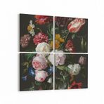 Olla 11765K4 Çiçek Görseli Kare 4 Parça 65x65 cm Kanvas Tablo
