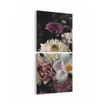 Olla 11768K2D Çiçek Görseli Kare 2'li Dikey Kanvas Tablo, Ölçü 50X105