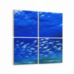 Olla 12080K4 Akvaryum Balık Görseli Kare 4 Parça 65x65 cm Kanvas Tablo