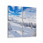 Olla 14163K4 Doğa / Manzara Görseli Kare 4'lü Kanvas Tablo, Ölçü 145X145