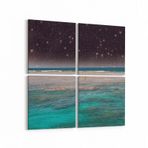 Olla 14671K4 Gece Gökyüzü Görseli Kare 4 Parça 65x65 cm Kanvas Tablo