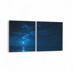 Olla 14679K2Y Gece Gökyüzü Görseli Kare 2 Parça Yatay 65x30 cm Kanvas Tablo