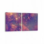 Olla 14694K2Y Gece Gökyüzü Görseli Kare 2 Parça Yatay 65x30 cm Kanvas Tablo