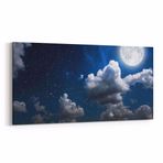 Olla 14726YD Gece Gökyüzü Görseli Yatay Dar 60x30 cm Kanvas Tablo