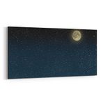 Olla 14763YD Gece Gökyüzü Görseli Yatay Dar 60x30 cm Kanvas Tablo