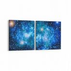 Olla 14786K2Y Gece Gökyüzü Görseli Kare 2 Parça Yatay 65x30 cm Kanvas Tablo