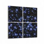Olla 14795K4 Gece Gökyüzü Görseli Kare 4 Parça 65x65 cm Kanvas Tablo