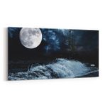 Olla 14805YD Gece Gökyüzü Görseli Yatay Dar 60x30 cm Kanvas Tablo
