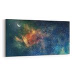Olla 14822YD Gece Gökyüzü Görseli Yatay Dar 60x30 cm Kanvas Tablo