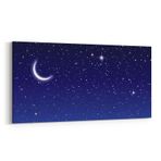Olla 14867YD Gece Gökyüzü Görseli Yatay Dar 60x30 cm Kanvas Tablo