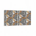 Olla 14958K2Y Geometrik Desen Görseli Kare 2 Parça Yatay 65x30 cm Kanvas Tablo