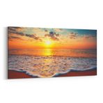 Olla 15966YD Günbatımı Görseli Yatay Dar Kanvas Tablo, Ölçü 80X40