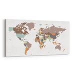 Olla 16228YD Harita Görseli Yatay Dar Kanvas Tablo, Ölçü 160X80