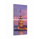 Olla 18123KD Yapı Görseli Kare 2'li Dikey Kanvas Tablo, Ölçü 50X105