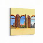 Olla 18239K Yapı Görseli Kare Kanvas Tablo, Ölçü 130X130