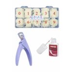 OLLA KOZMETİK Protez Tırnak 500'lü Kemik Tips -tips Makası Ve Yapıştırıcı M2BON - 3'lü Set OLLA