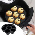 OLLEVRA 7 Gözlü Silikon Çok Amaçlı Airfryer Muffin Cupcake Kek ve Çörek Pişirme Kalıbı